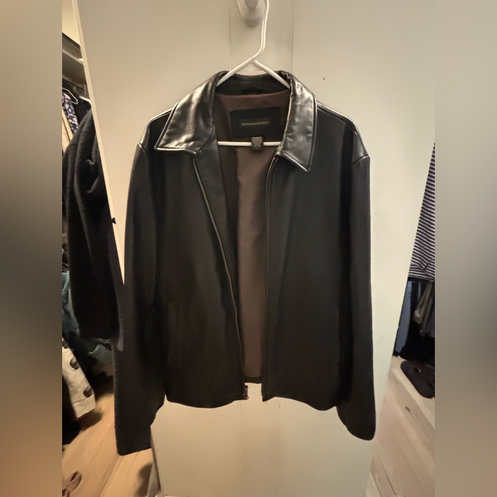 Banana Republic Dark Leather Jacket